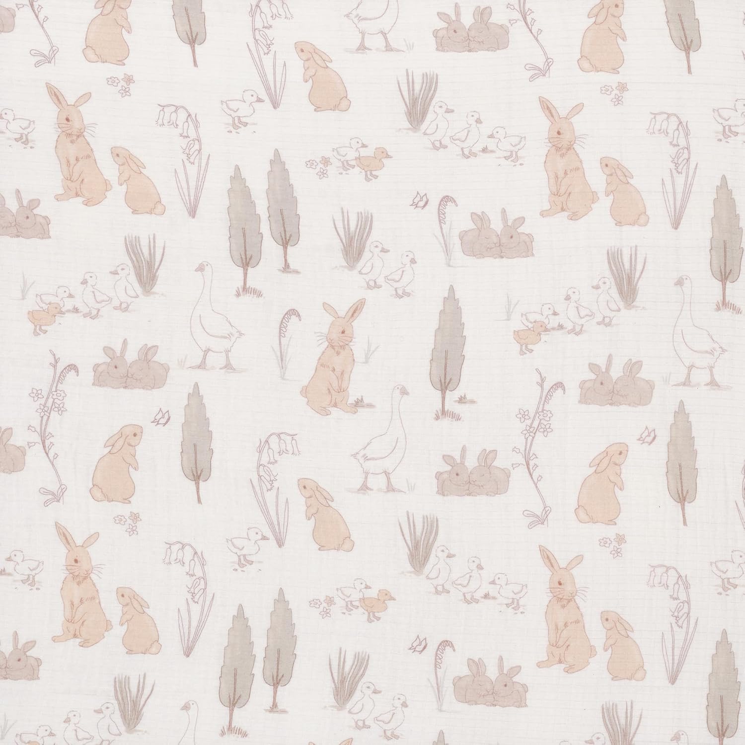 Lambs & Ivy Signature Bunny Hop Organic Cotton Muslin Baby Fitted Crib Sheet