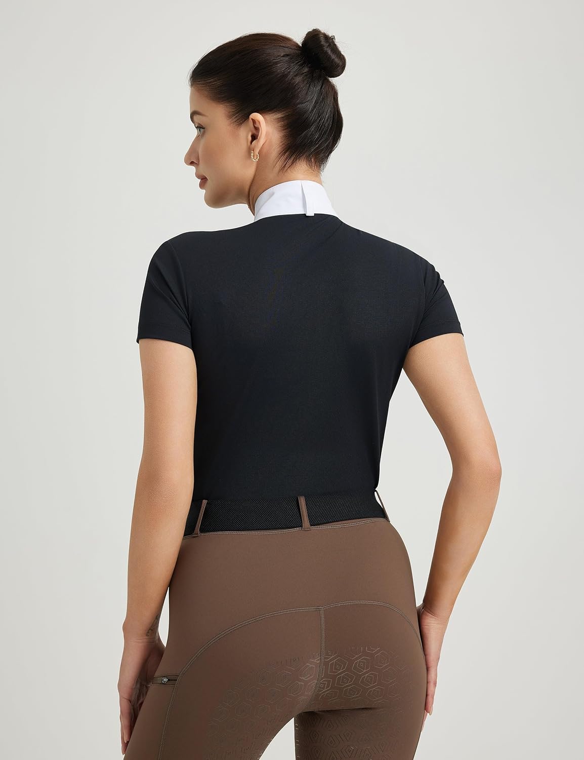 FitsT4 Sports Womens Short Sleeve Equestrian Show Shirts UPF50 Horse Riding Performance Shirt Rider Top - Image 2