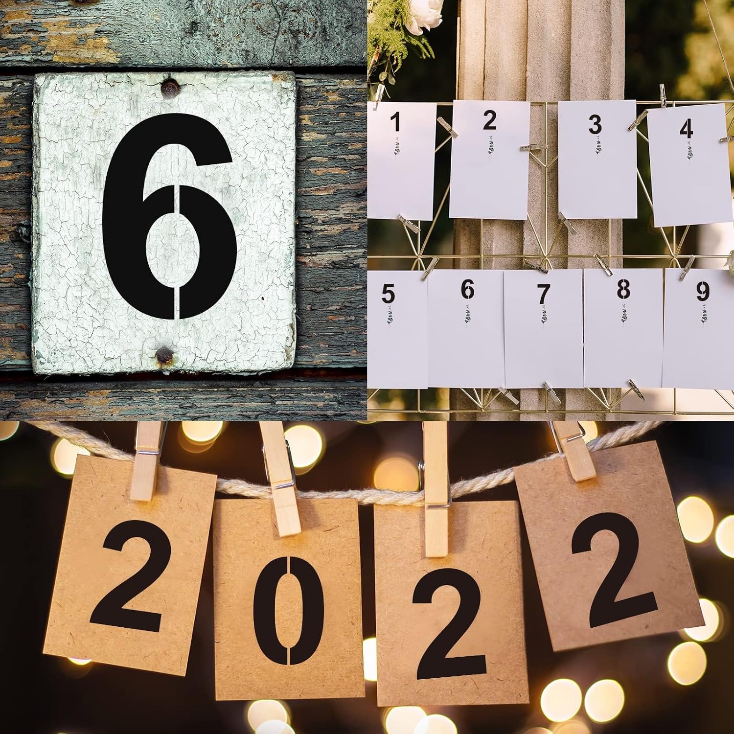 4 Inch Number Stencils Plastic Number Stencils Reusable Digital Painting Templates for Cake Stencil Address Templates