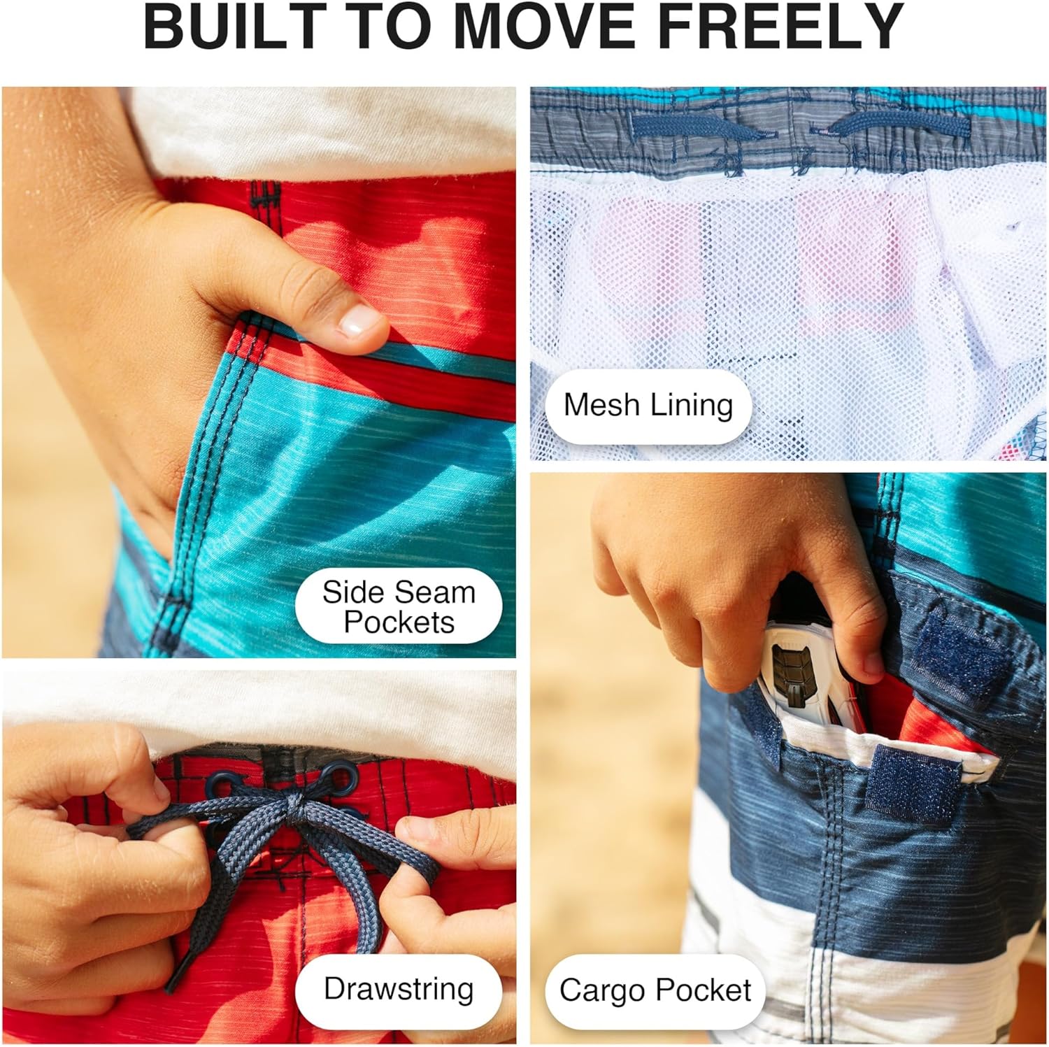 Kanu Surf Boys Line Up Quick Dry UPF 50+ Beach Swim Trunk - Image 3