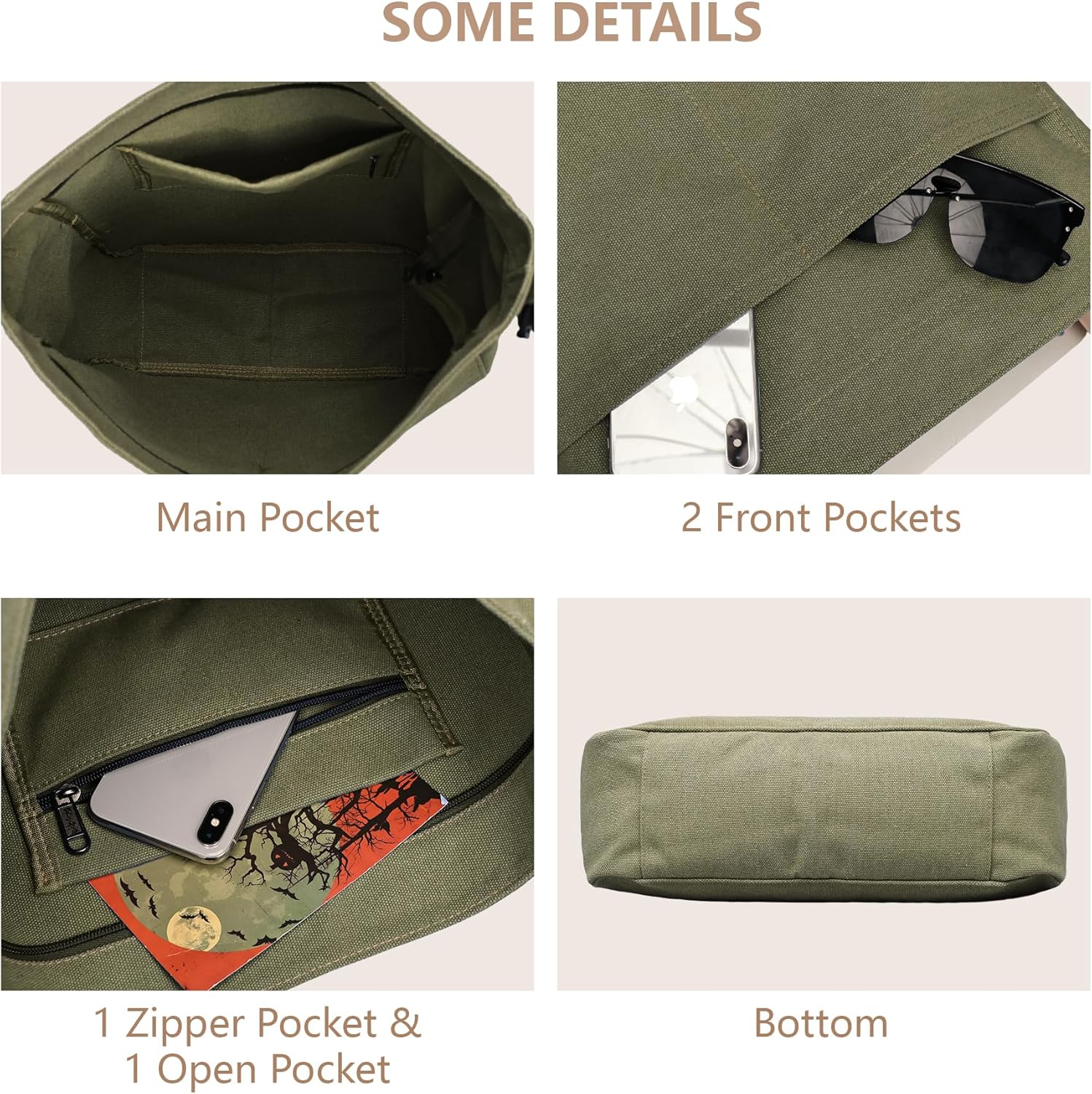 Hobo Bag Canvas Crossbody Shoulder Bag for Women and Men Large Casual Messenger Bags Canvas Tote Bag Travel Work - Image 5