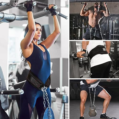 Miniatura 7 de WYOX Cinturón de inmersión para levantamiento de pesas, cinturón de dominadas para hombres y mujeres, cinturón de gimnasio para levantamiento de