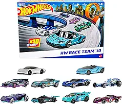 Hot Wheels Veículo de Brinquedo Pacote com 10 carros de corrida para crianças a partir de 3 anos