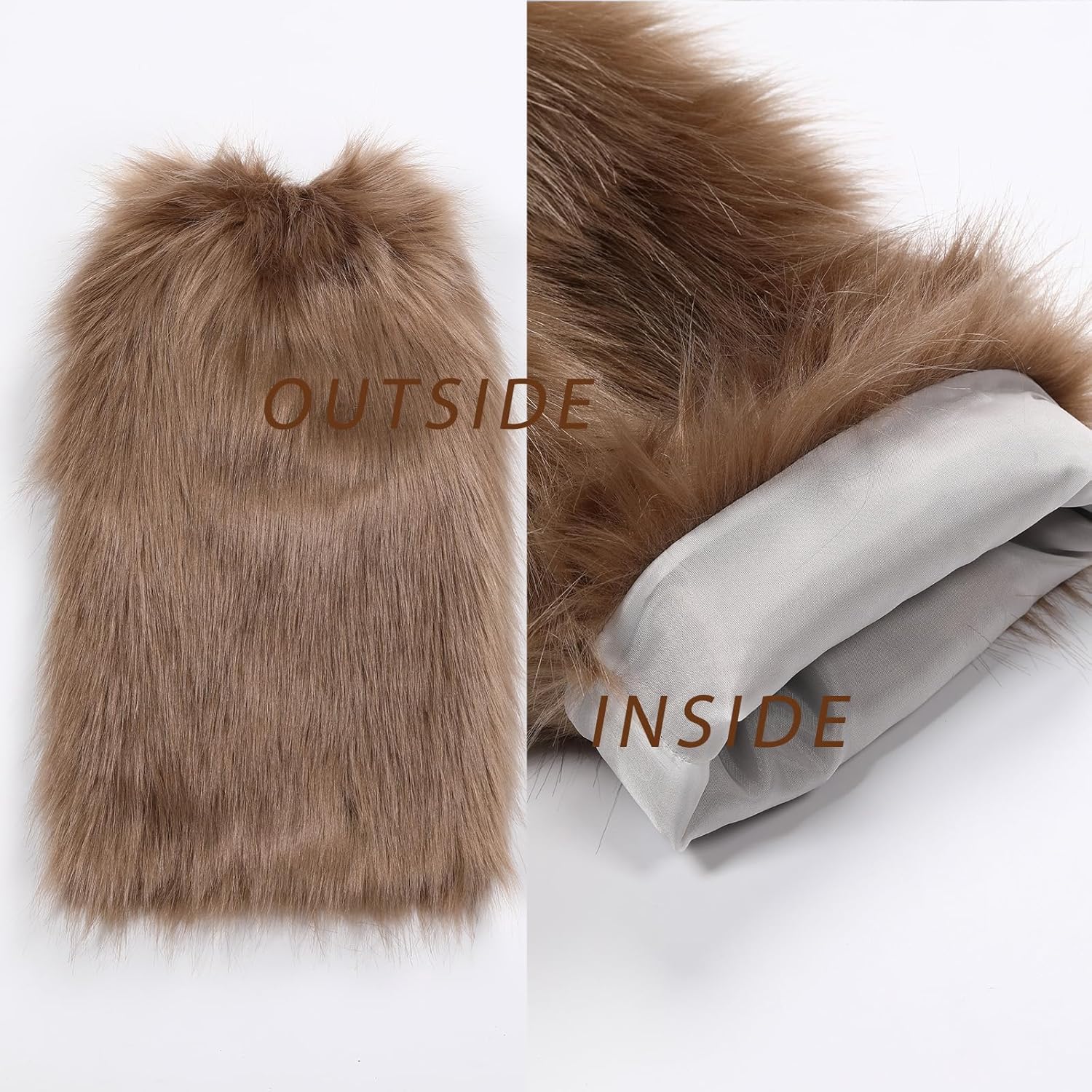 WMG Furry Faux Fur Leg Warmers For Women Fur Long Boot Covers Fluffy and Stretchy Leg Warmers For Christmas Cosplay - Image 6