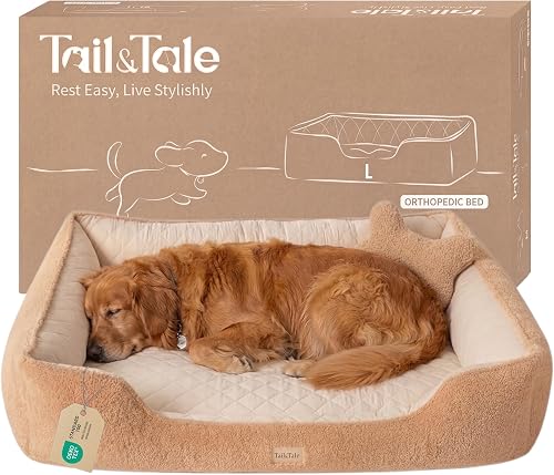 TailTale Orthopedic Memory Foam Dog Bed for Large Dogs - Cooling & Sherpa Reversible, Washable Cover TailTale Orthopedic Memory Foam Dog Bed for Large Dogs - Cooling & Sherpa Reversible, Washable Cover