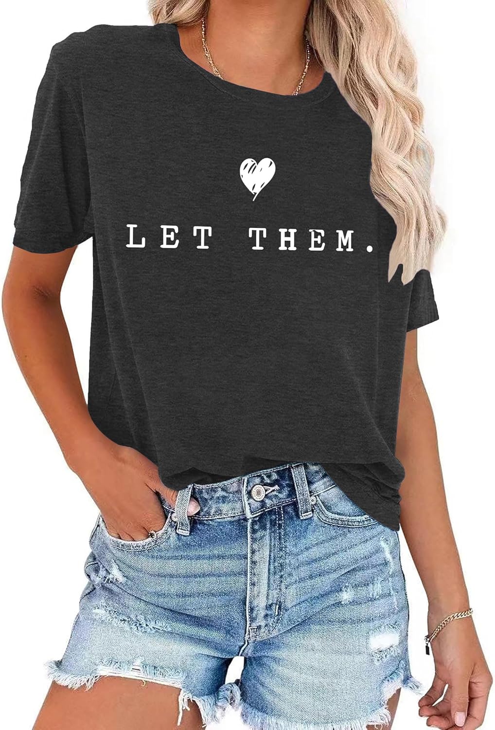 Ithalt Womens Let Them Shirt Mental Health Awareness T-Shirt Inspirational Tee Shirt Positive Short Sleeve Top