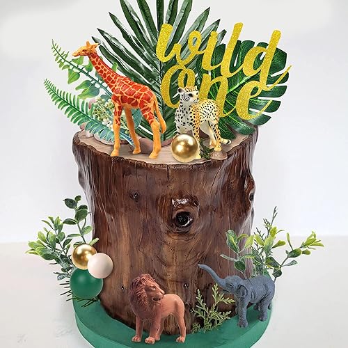 Miniatura 4 de 27 adornos para tartas de animales de la selva, animales salvajes, figuras de animales de safari, decoración de pasteles para baby shower, safari,