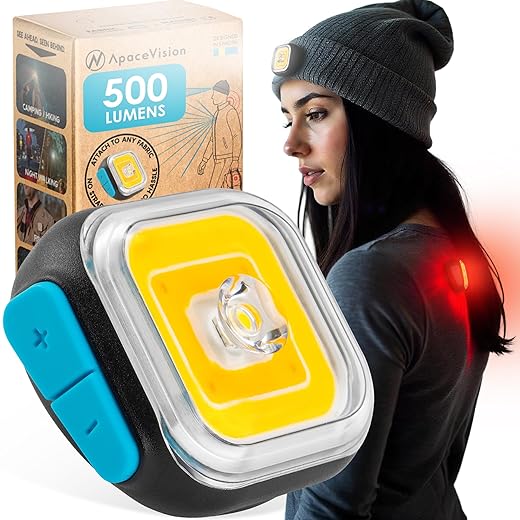 Apace Vision MEOLIGHT PRO 500 Lumen Light for Running, Dogs, Walking - Wearable Flashlight Chest LED Safety Light for Dog Collars, Bike Tail Lights, Hiking, Camping - Reflective Accessories