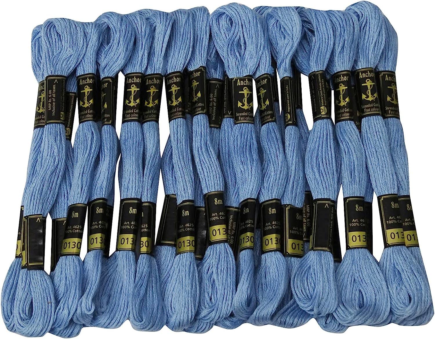 HUNNY- BUNCH® Premium Anchor Thread Stranded Cotton Skiens Cross/Long Stitched Embroidery Thread Floss for Hand and Machine Sewing (Pack of 25 Pieces) (Shade - 130)-picture-11