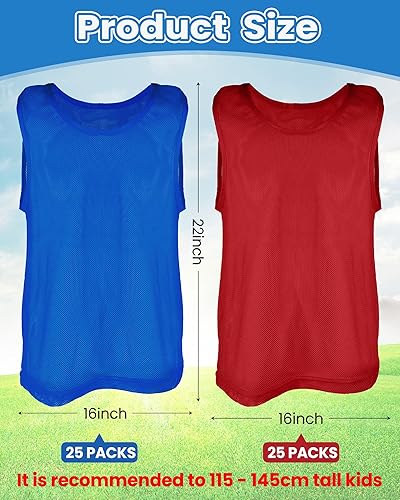 Miniatura 2 de Pasimy Paquete de 50 chalecos ligeros para jóvenes, para fútbol, baloncesto, camiseta para deportes