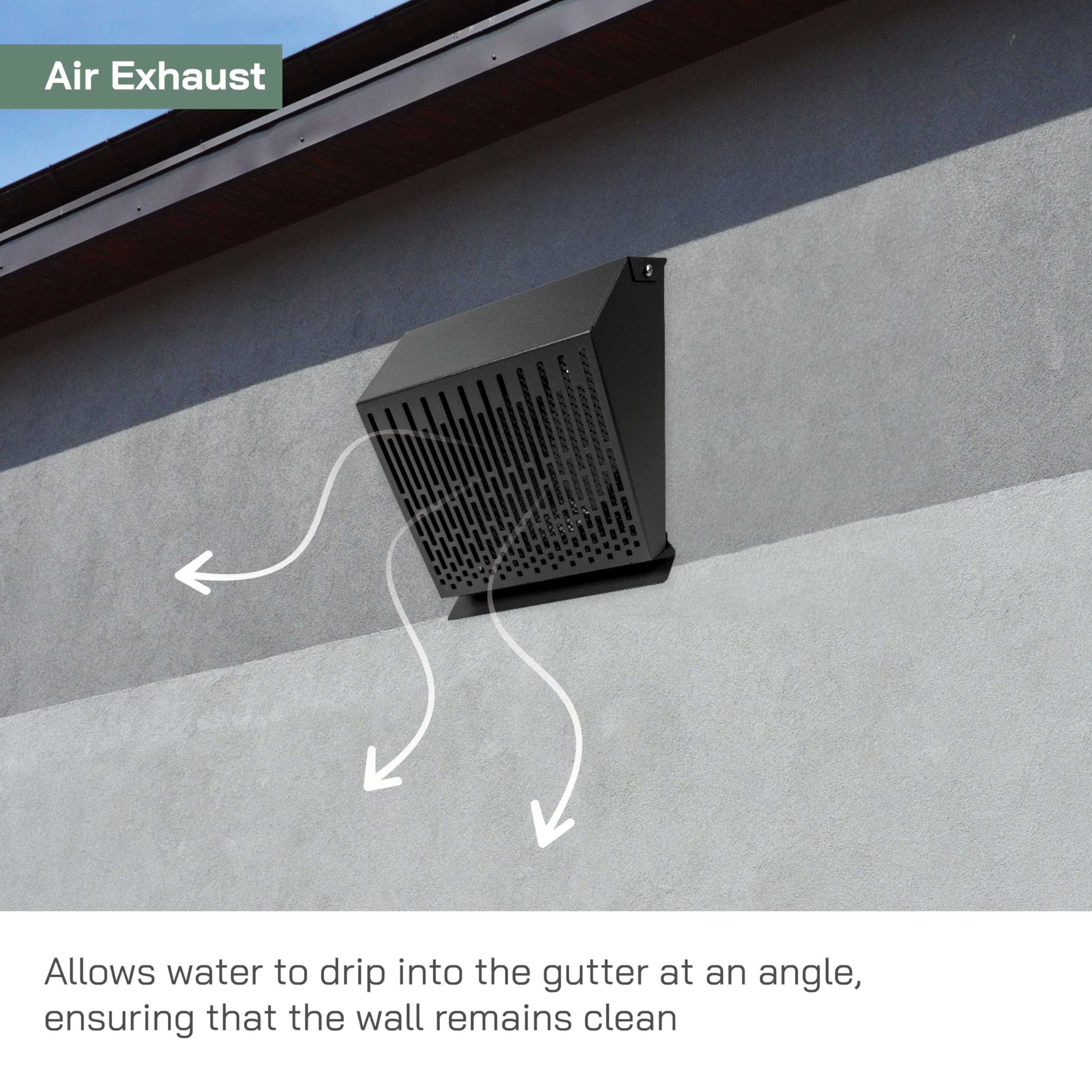 Vent Systems 150 mm / 6" Inch Exhaust Vent Cover with Rubber Gasket, Graphite Black Galvanized Steel - Image 2