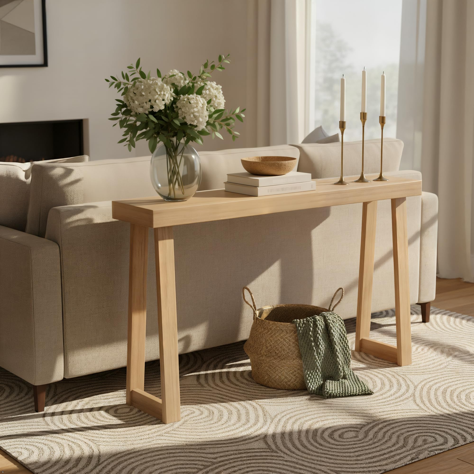 Amazon.com: Plank+Beam Solid Wood Console Table, 56 Inch, Sofa