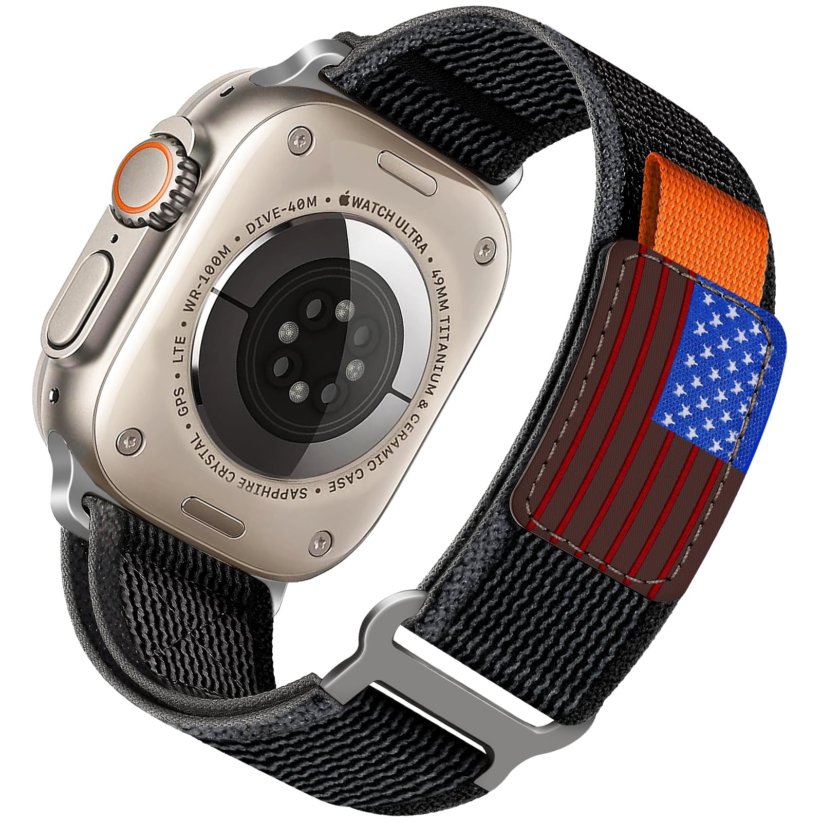 WestEagle 2 Pack Trail Loop Nylon Band Compatible Apple Watch Band 49mm 46mm 45mm 44mm 42mm 41mm 40mm 38mm, Rugged Soft Braided Elastic Sport Strap