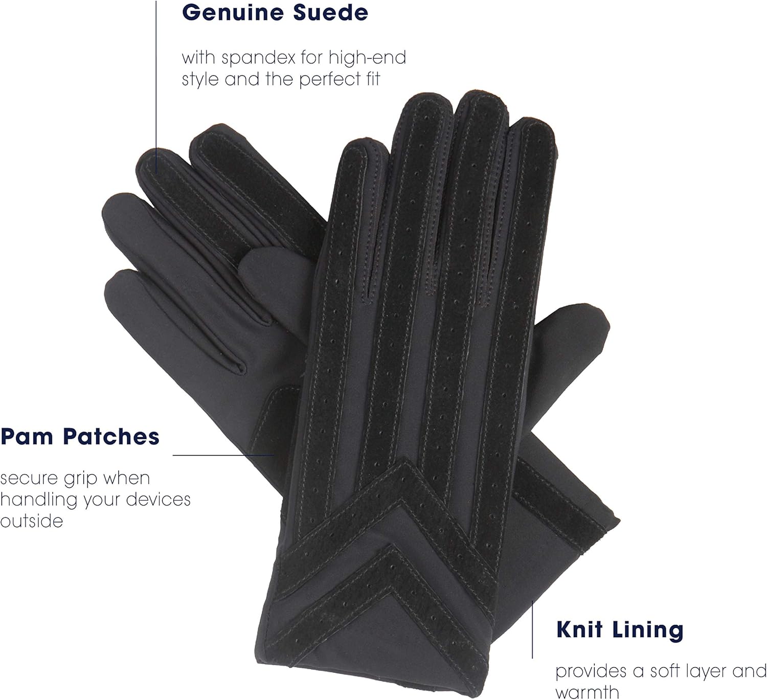Isotoner Men's Stretch Classics Fleece Lined Gloves - Image 3