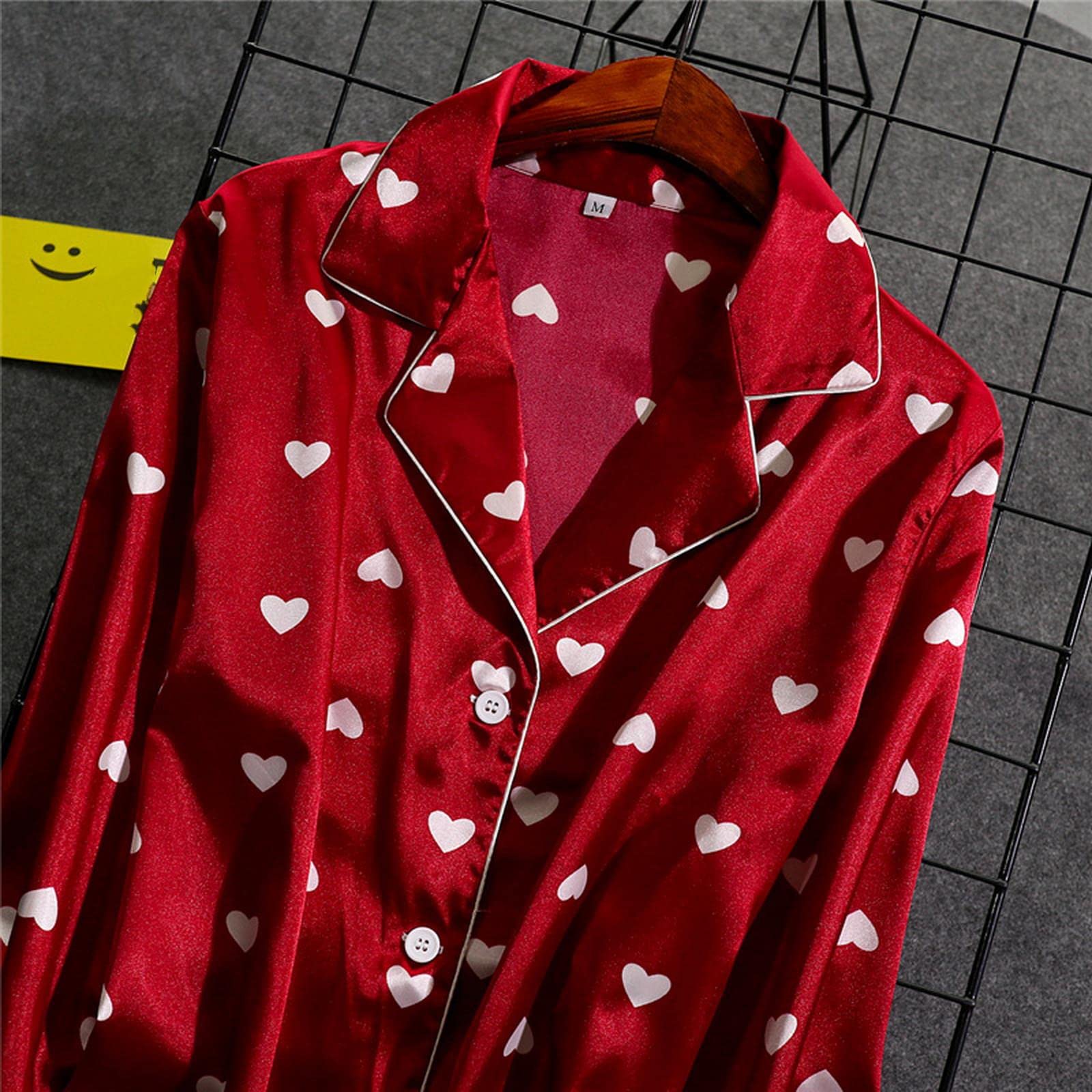 Pigiama Donna Pantaloni per Camicia da Donna Oversize Set di Pigiami Set da Sonno Abbiglia