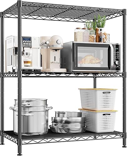 Miniatura 12 de Estantería de metal de 35.6 pulgadas de ancho x 14 pulgadas de profundidad x 36 pulgadas de alto, estantes de almacenamiento ajustables, estantes de