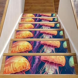Jellyfish Stair Treads for Wooden Steps Indoor Non Slip 15 Pcs, Soft Stair Runners Rug, 8" X 30" Safety Carpet Step Treads Stairway Mats