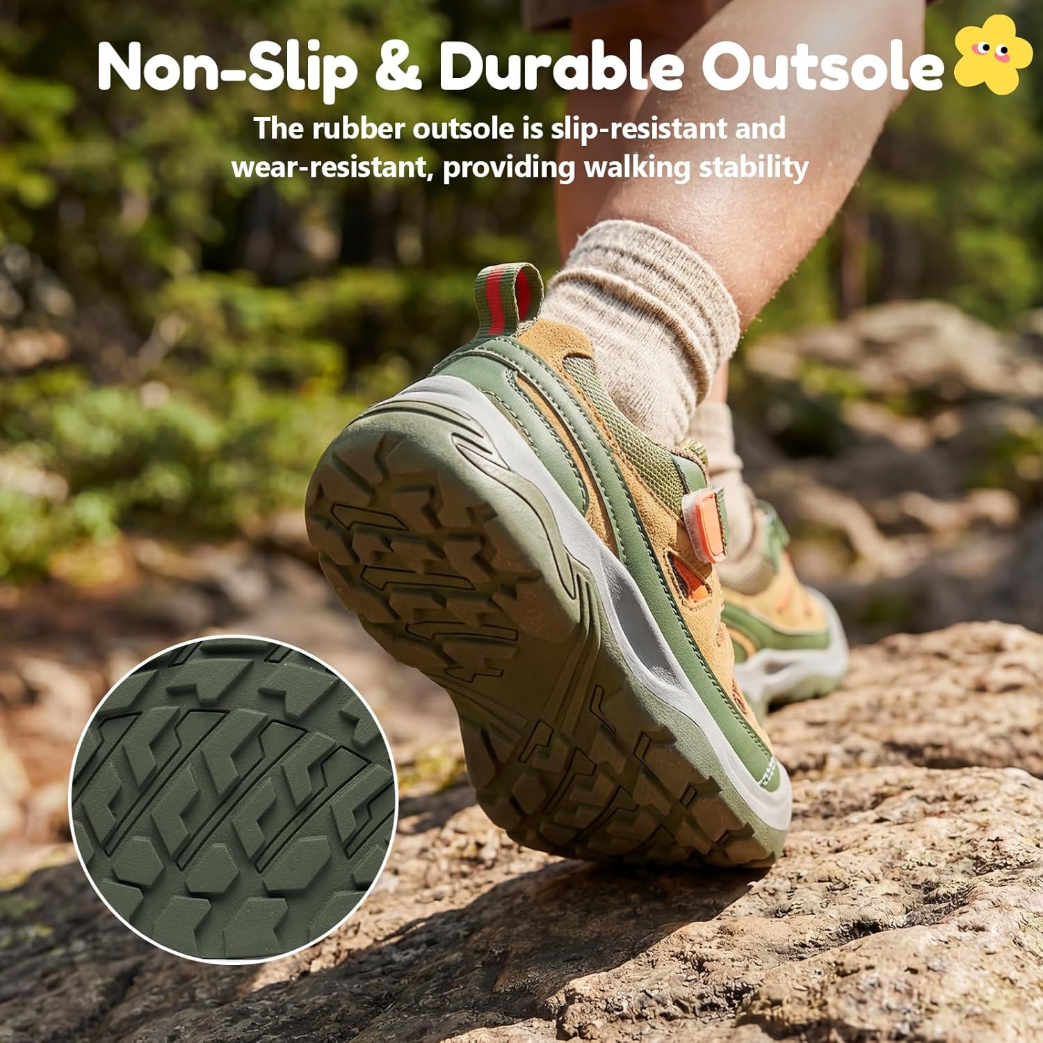 GINNI Kids Hiking Shoes Boys Girls Hiking Boots Outdoor Sneakers Anti-Collision Non-Slip Athletic Trekking Walking Trail Running Shoes for Toddler/Little Kid/Big Kid