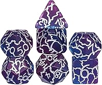 Vista 33 de Juego de dados de resina para DND, juego de 7 dados poliédricos negros D&D rellenos con papel de colores brillantes para juegos de rol