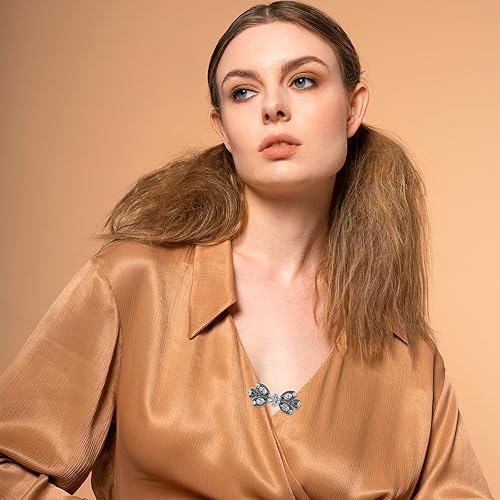 Miniatura 6 de 4 piezas vintage de diamantes para cárdigan con clip para suéter, chal, camisa de diamantes de imitación, bufanda, clips de cincha, cierre de capa,