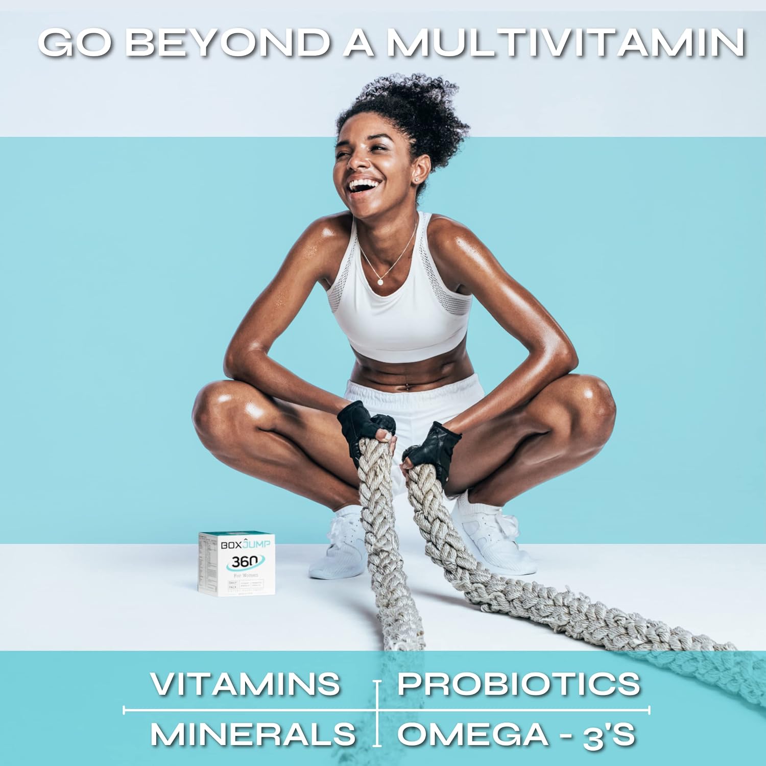 BoxJump Daily Multivitamin Packs for Women - Packed with All Essential Minerals and Vitamins for Women - Boost Energy, Increase Endurance, Aid Immune Support - Vitamin D, C, E, A, B12+ (30-Day) 360