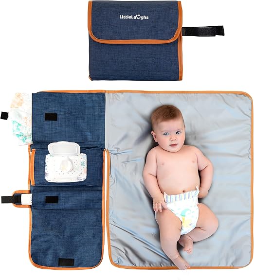 LittleLaughs Kit Pochette et Tapis à Langer Amovible Tout-en-Un