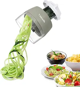 Espiralizador portátil de legumes, 4 em 1, espiralizador de vegetais resistente, máquina de espaguete, fatiador espiral vegetal para salada, cenoura, frutas, pepino, abobrinha, cebola e