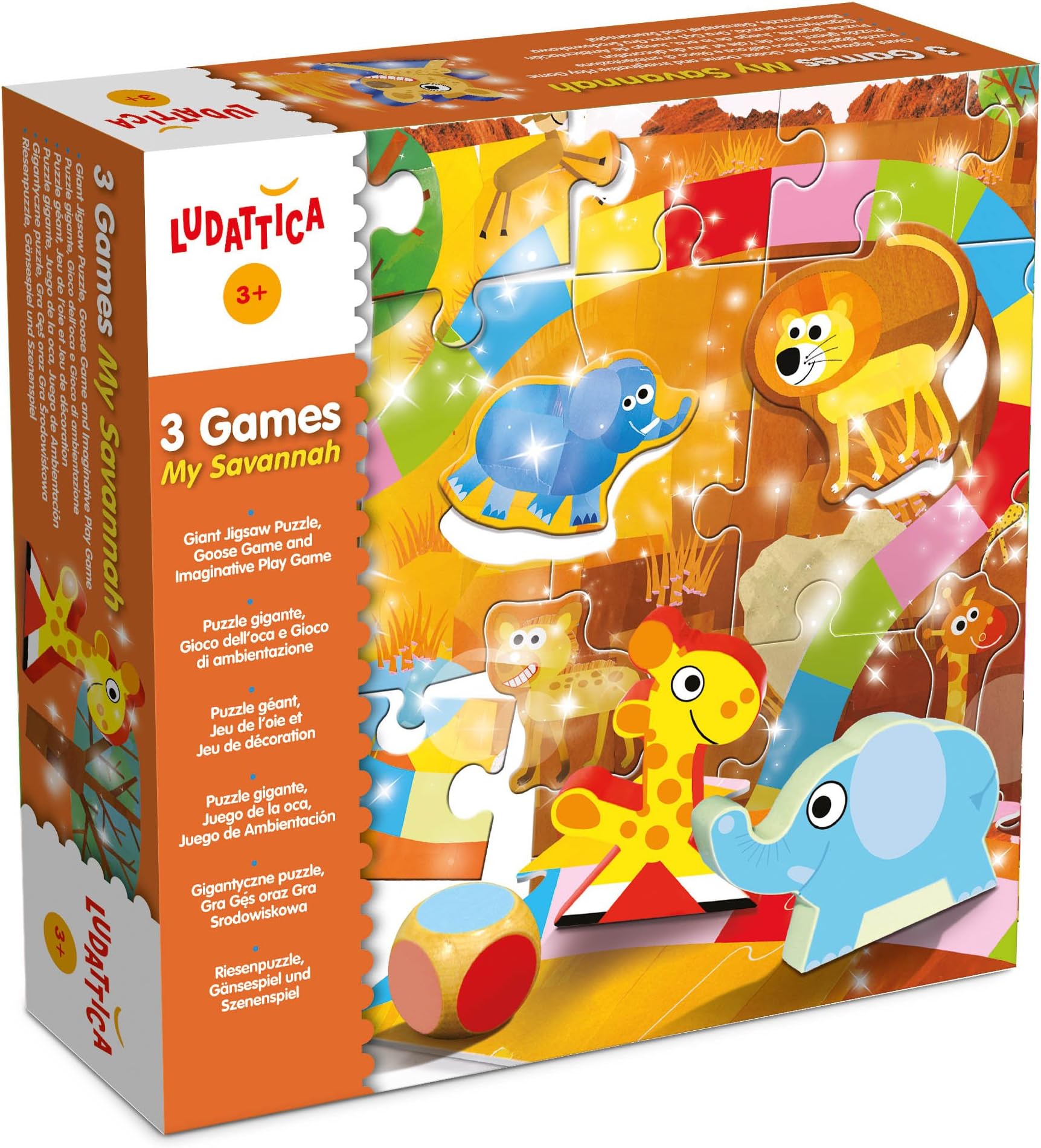 Lisciani puzzle – 46966 – Classic – ludattica – 3 GAMES IN 1 – Savannah – 24 Pieces