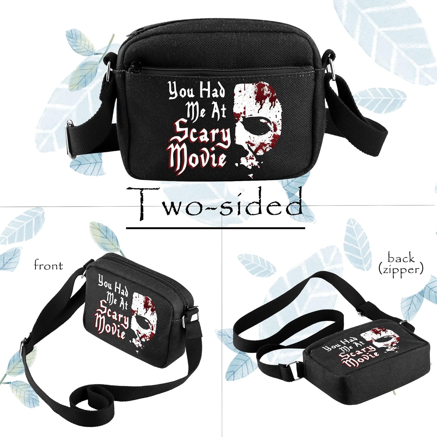TOBGBE Horror Character Gifts You Had Me At Scary Movie Crossbody Bag Horror Movie Merchandise Killer Shoulder Pouch - Image 4