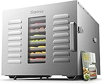 Vista 9 de Máquina deshidratadora de alimentos de 10 bandejas comerciales para cecina y hierbas, área utilizable de hasta 24.65 pies² y temperatura de 194℉