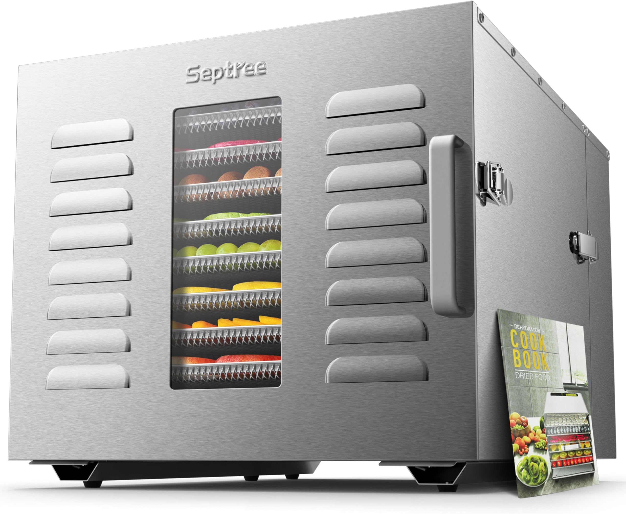 Commercial Stainless Steel 10 Trays food dehydrators machine best sellers for jerky and herbs, Usable space 17ft²,195℉ Temperature, Food Dryer for Meat, Fruit, mushrooms,beef,Pet (FDST01-10)
