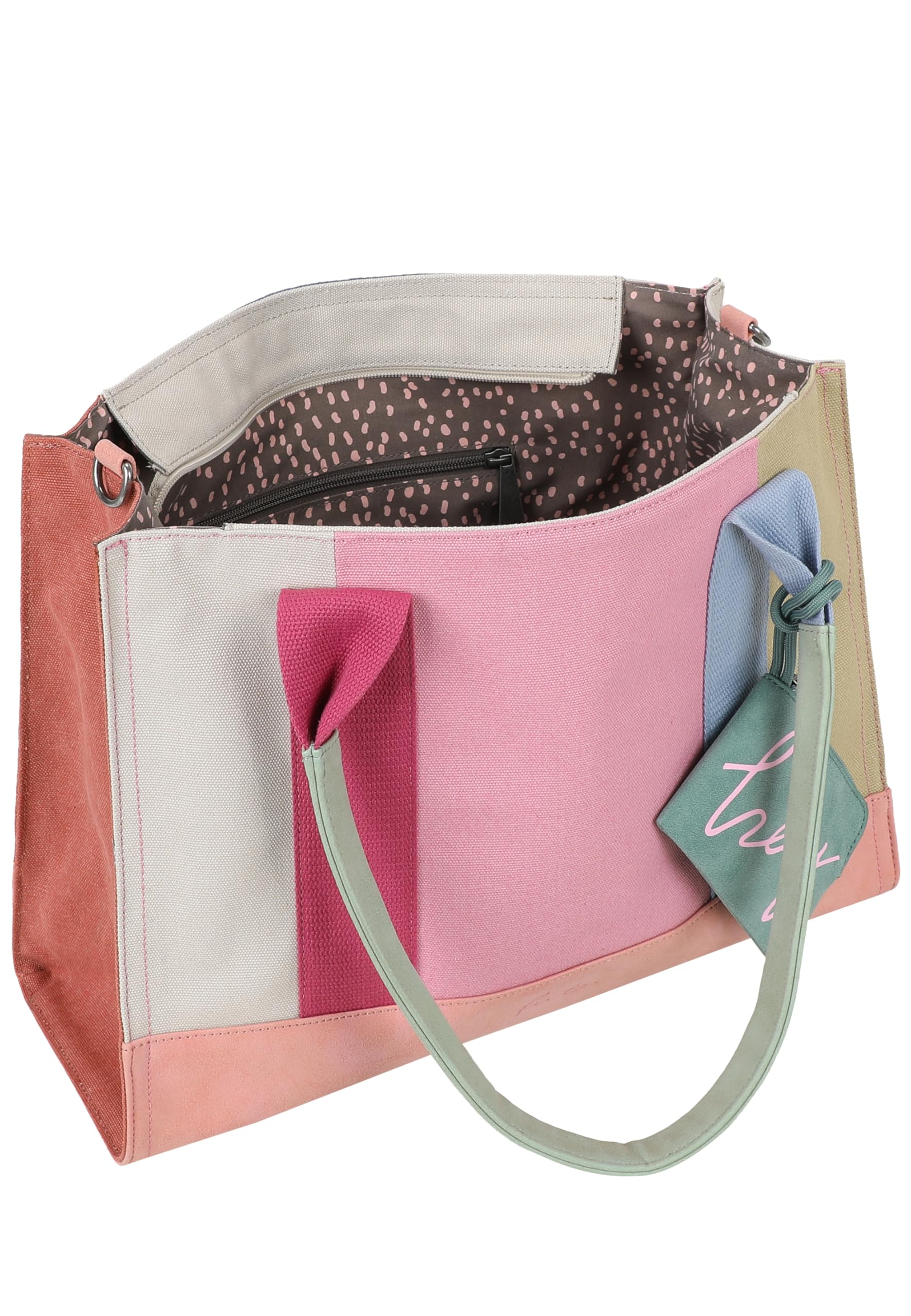 Fritzi Tote Shopper Limited Multi Damen Shopper Schultertasche Handtasche Freizeit Alltag Reißverschluss Canvas 29.5 x 40 x 14 cm, Bunt