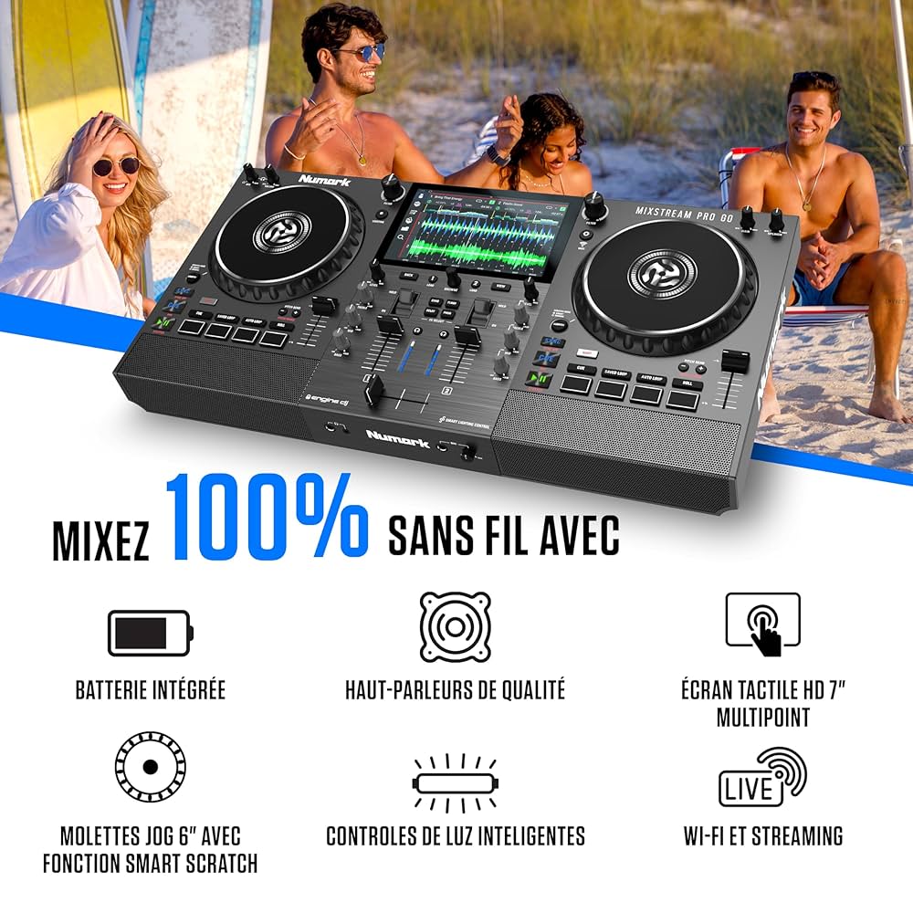 Numark Mixstream Pro Go contrôleur DJ portable à batterie