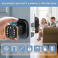 Vista 3 de IU53 Cerradura de puerta de huellas dactilares y teclado de doble cara, biométrica para todo clima, completamente impermeable con códigos de doble