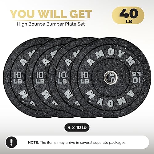 Miniatura 227 de 2 Inch Bumper Plates，10-500lbs，Barbell Rubber Olympic Weight Plates Set for Home Gym, Strength Training & Weight Lifting, Multiple Options