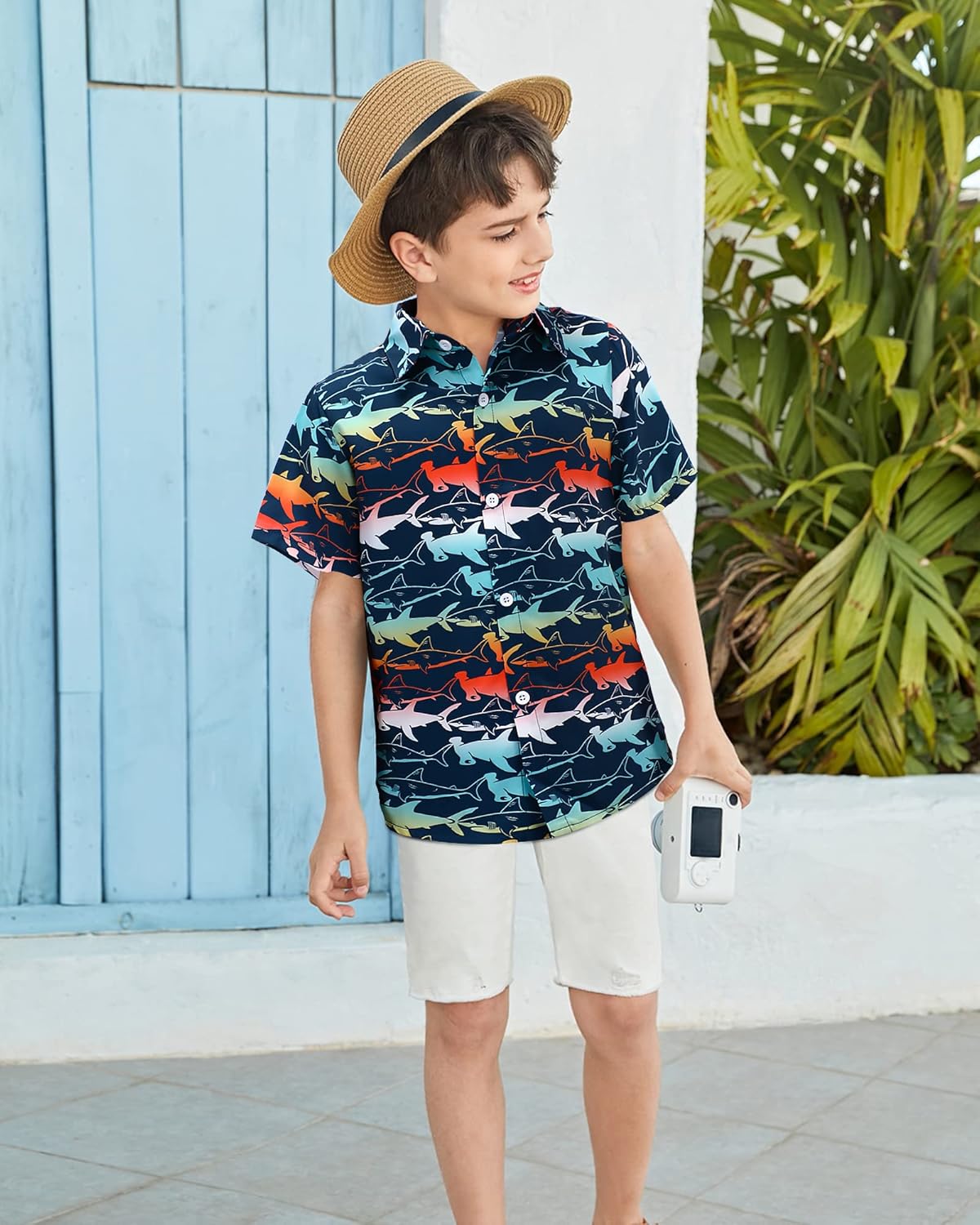 Blueleaf Boys Hawaiian Shirt Short Sleeve Casual Button Down Beach Aloha Shirt Kids Summer Hawaii Shirts 5-14 Years - Image 2