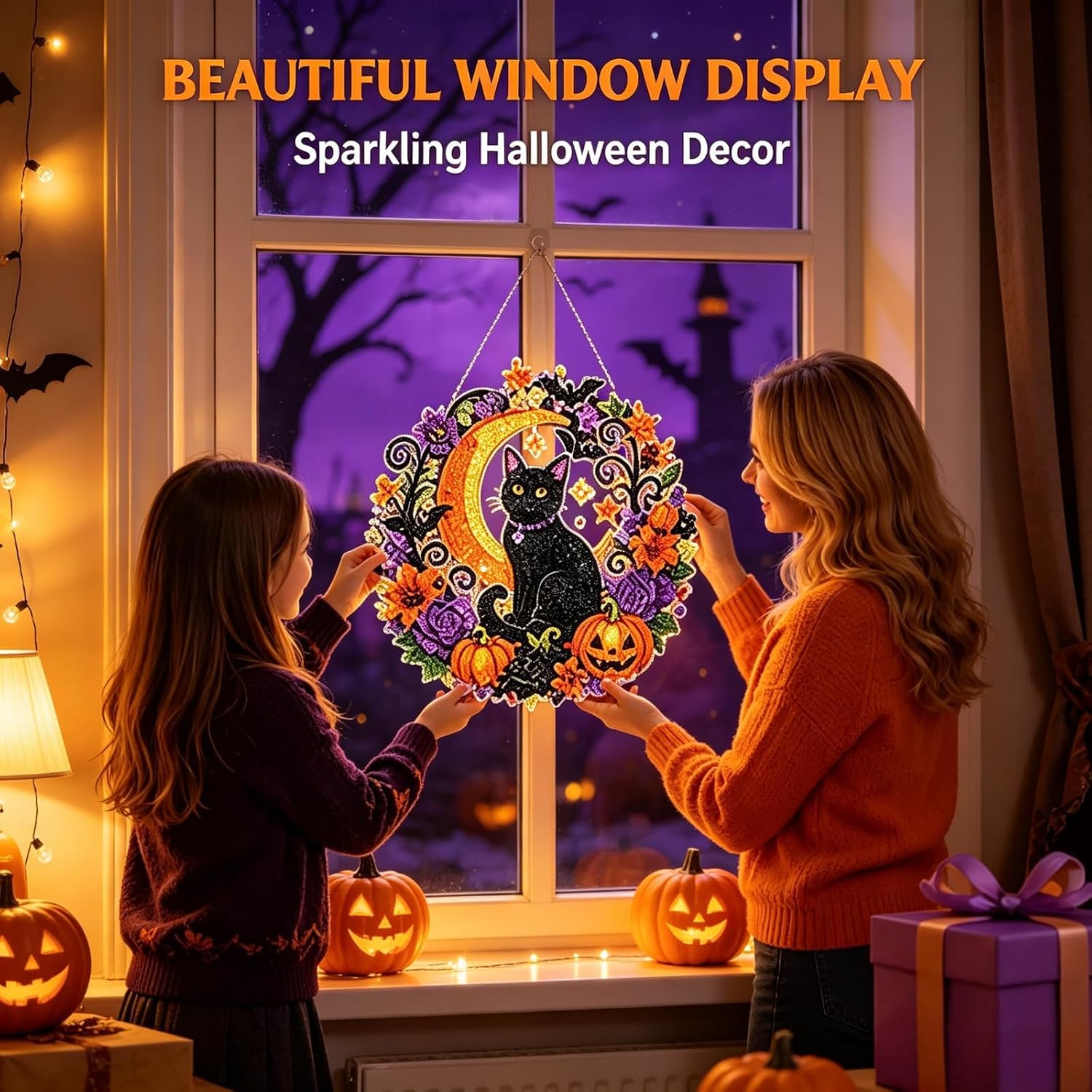 Halloween Black Cat Moon Diamond Art Hanging Ornament Kit 2026 New image 5