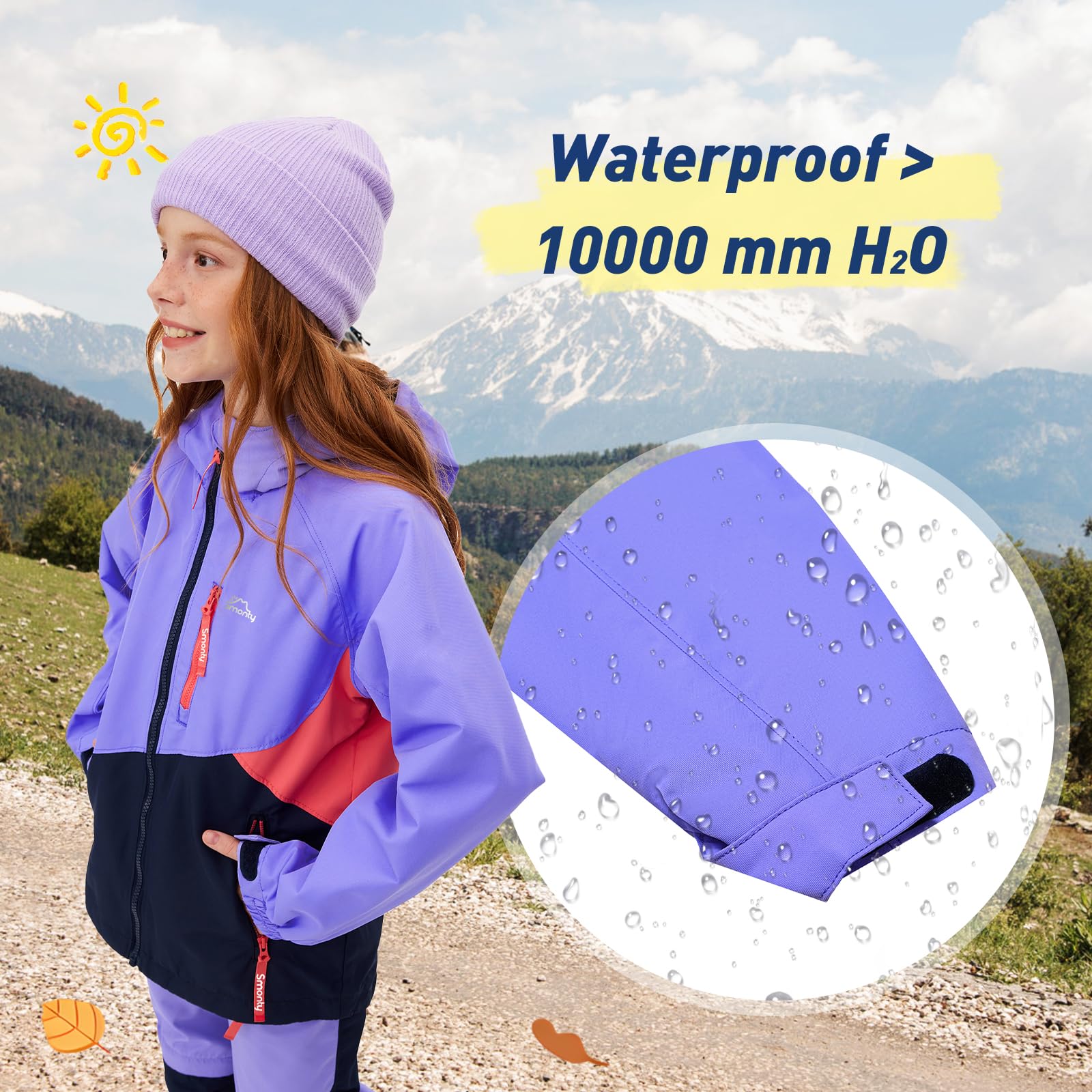 SMONTY Giacca per bambini 3 in 1, giacca softshell, cappotto per bambini maschi e femmine, giacca per bambini