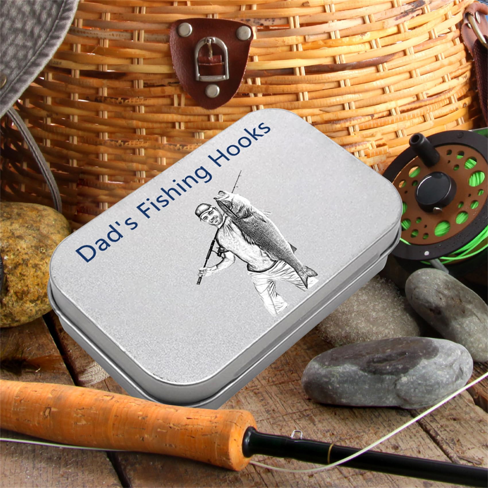 Personalized Dad/Daddy/Grandpa Tackle Box Custom Photo Fishing Tackle Box for Him Dad Name Fishing Hooks Tackle Box Fishing Tackle Storage Fishing Gifts for Boyfriend Husband Birthday Christmas : Sports &