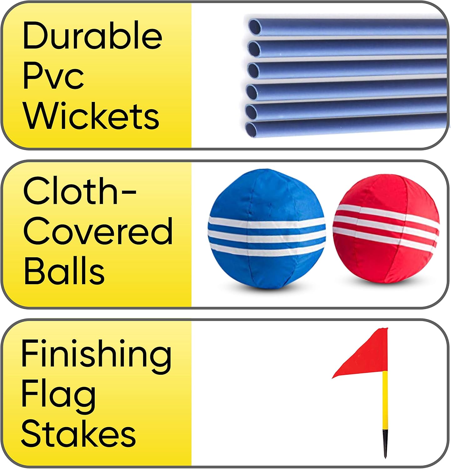 Kovot Giant Kick Croquet Game Set | Includes Inflatable Croquet Balls, Wickets & Finish Flags : Sports & Outdoors