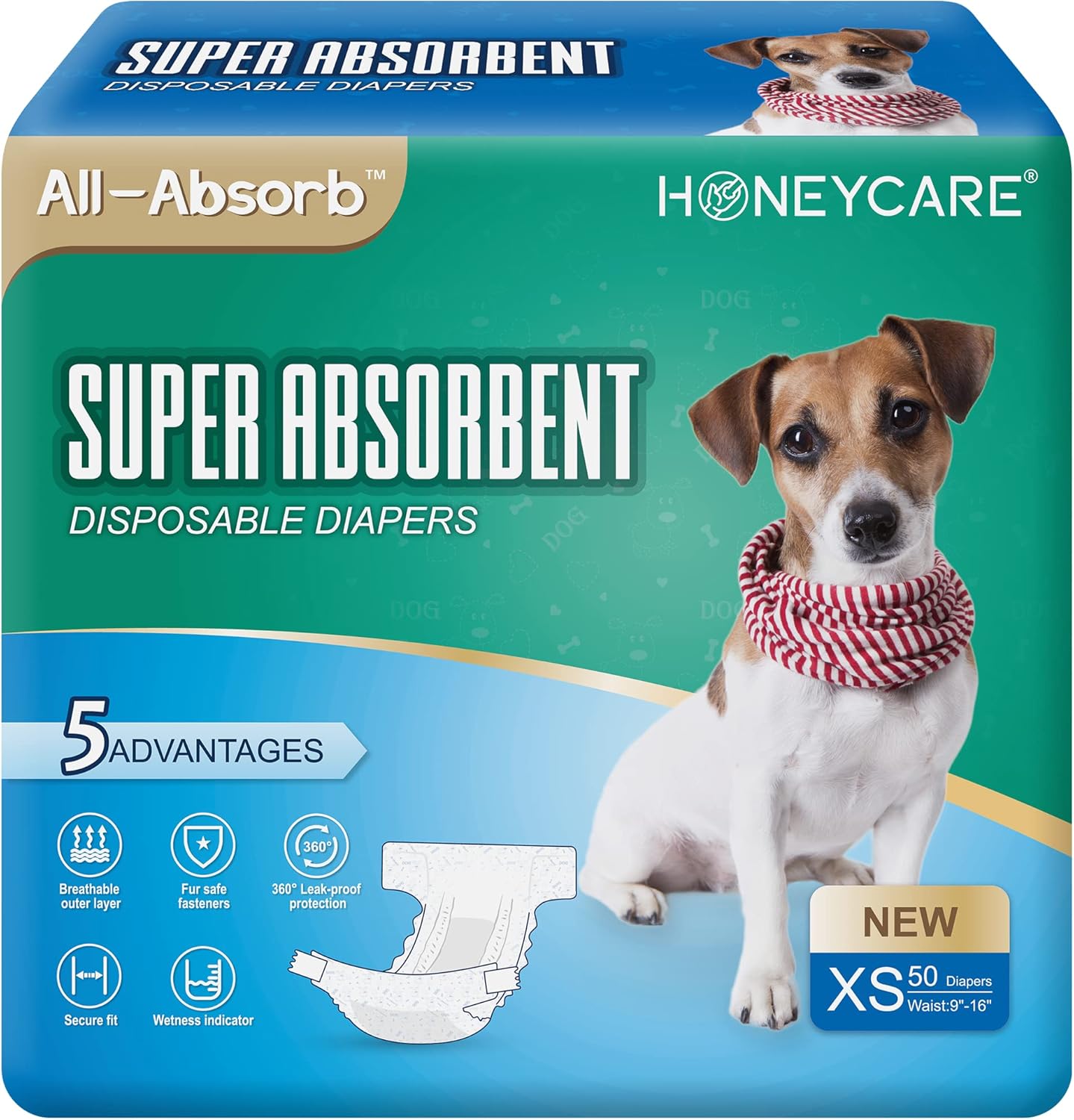 AllAbsorb Disposable Dog Diapers, XSmall Pet Supplies