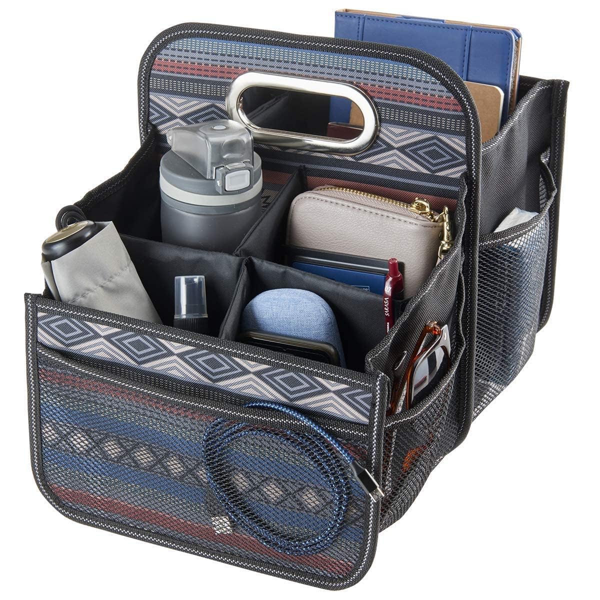 High Road Front and Back Seat Car Organiser Caddy with Carry Handle and Movable Organising Dividers