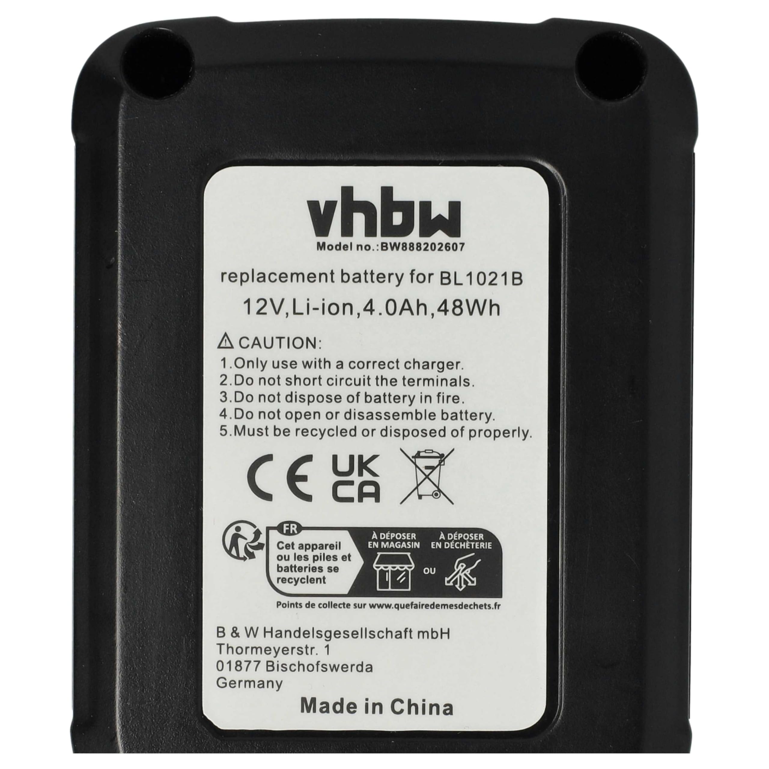 vhbw 2 x bateria kompatybilna z Makita TD111DWYE TL064D TL064 TD111DZ TD111DY1J TL064DSAJ TL064DSAE elektronarzędzia (4000 mAh, Li-Ion, 12 V)