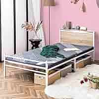 Amazon｜ベッドフレーム ベッド シングル 単品 スチール パイプ