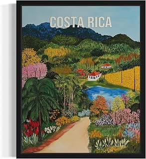 Costa Rica Countryside Wall Art Poster Print, Rural Landscape, Heritage Artwork Culture Decor Travel Poster Vintage Art Work for Living Room and Bathroom A3 (Costa Rica, 8 x 10 inches, Unframed)