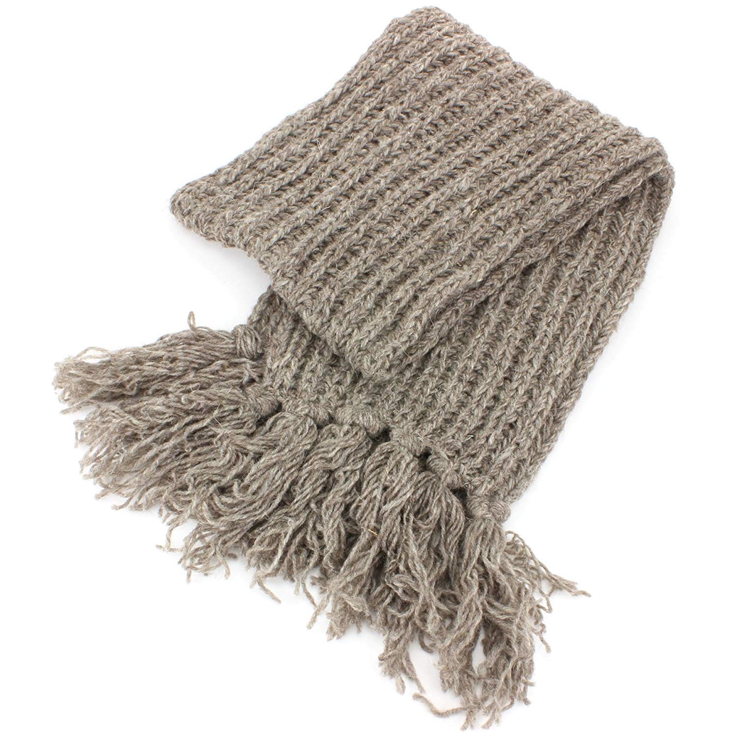 LOUDelephant Chunky Wool Knit Scarf - Oatmeal
