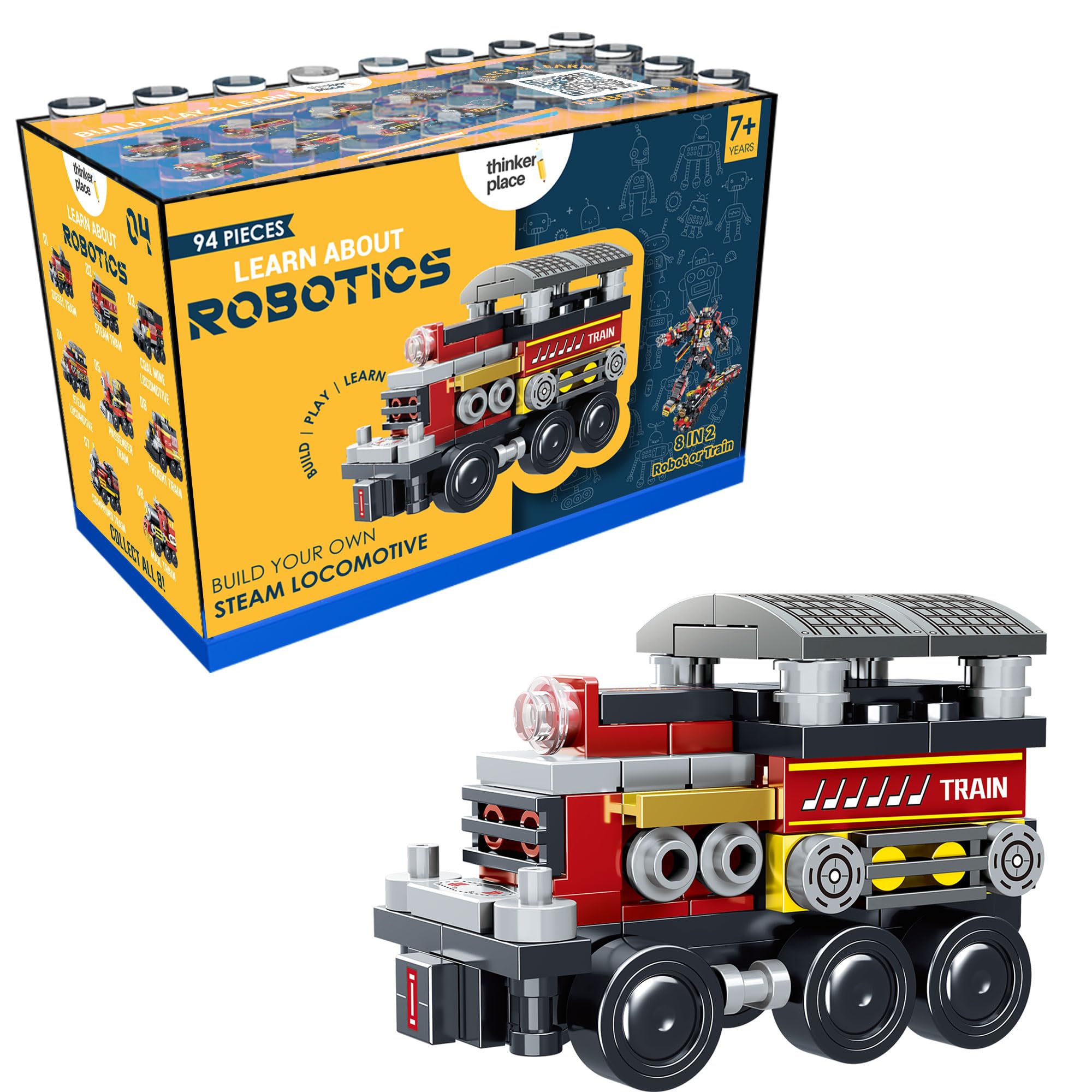 8 in 2 Train - Steam Locomotive | Train | STEM Learning: Learn About Robotics | Educational Toy for Kids 7+-image-28