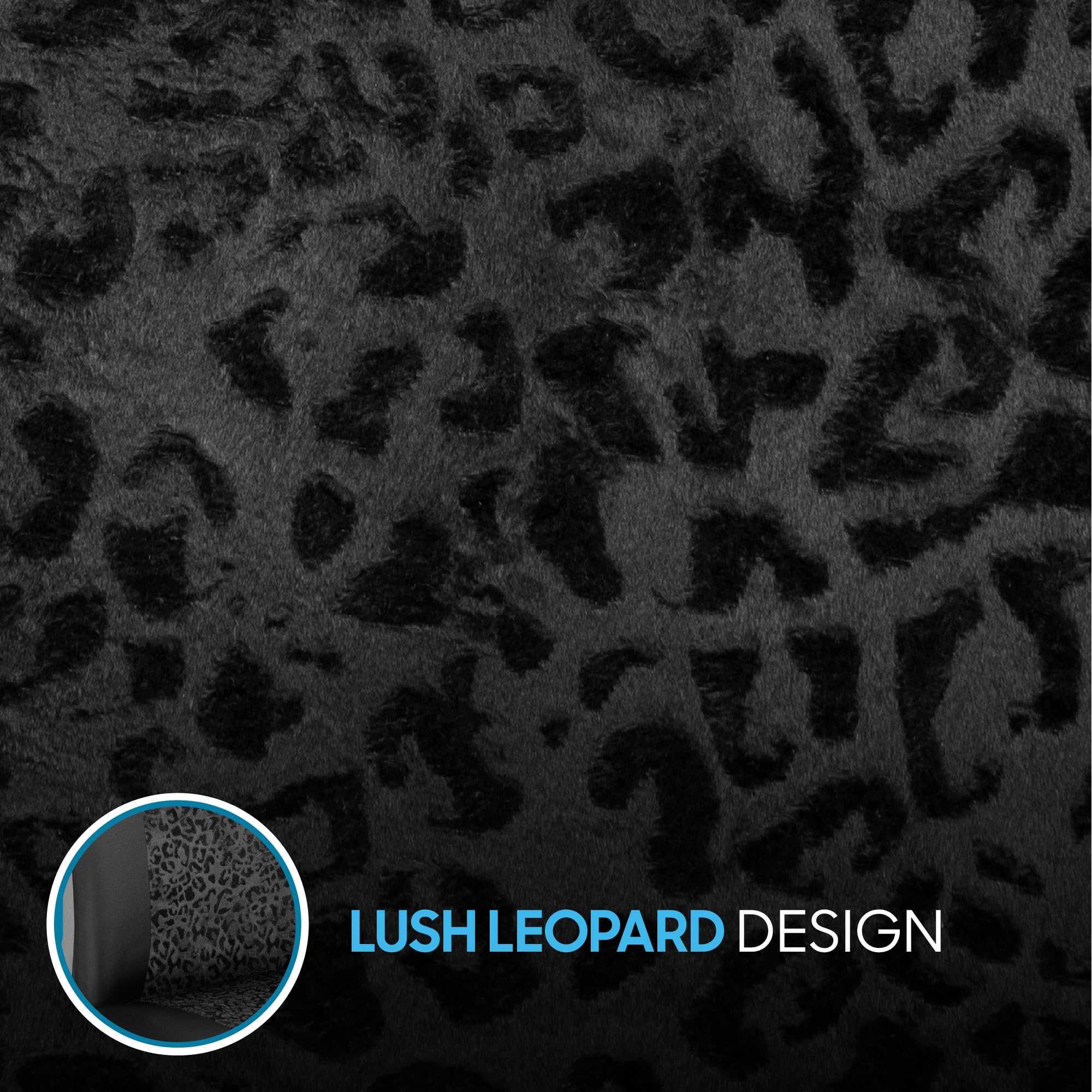 BDK Black Leopard Car Seat Covers for Front Seats Animal Print Front Seat Cover Set with Matching Headrest — view 5