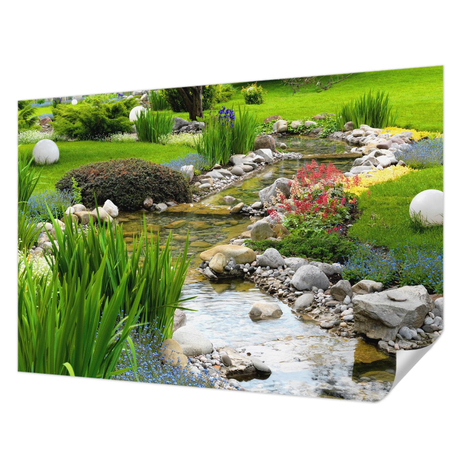 Papier peint photo autocollant haute qualité Tulup Jardin idyllique résistant