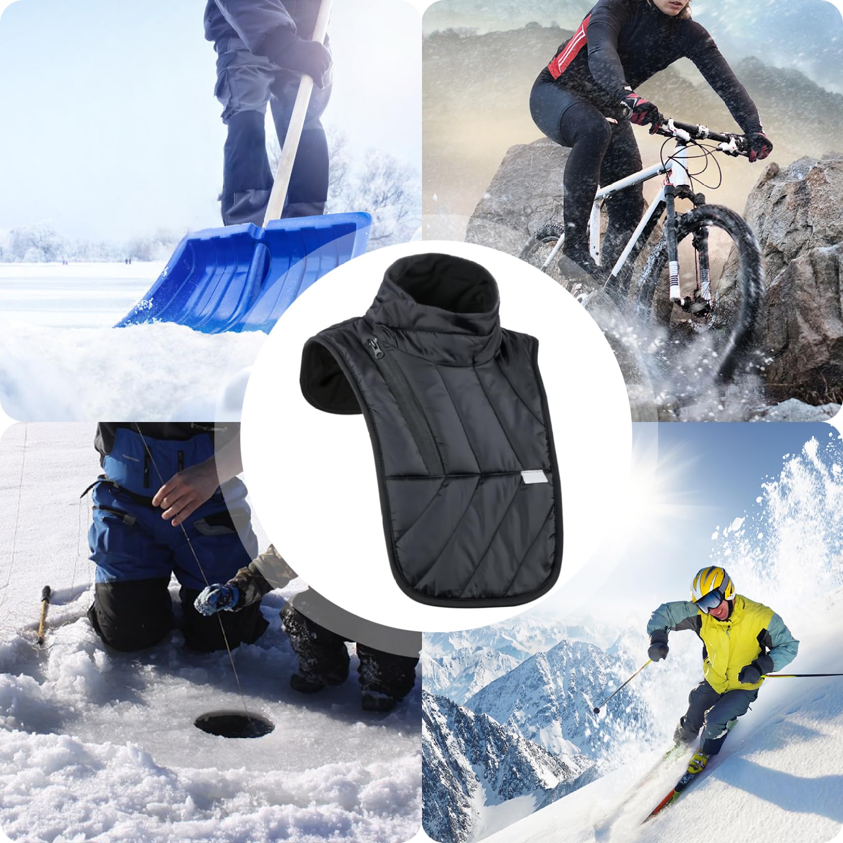 Motorcycle Neck Gaiter Afficher Le Vent et Le Cou à Moto réglable Chaussage d'hiver Chaussure de 3 Pouces de 3 Pouces